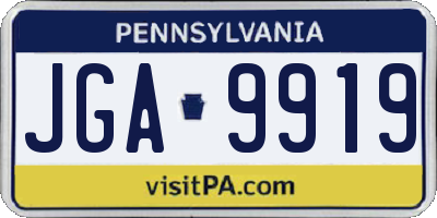 PA license plate JGA9919