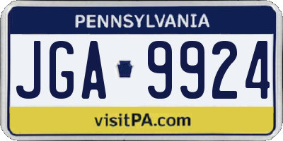 PA license plate JGA9924
