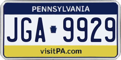 PA license plate JGA9929