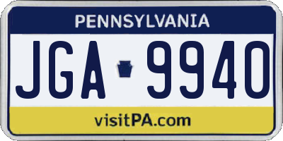 PA license plate JGA9940