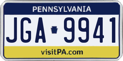 PA license plate JGA9941