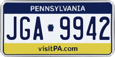 PA license plate JGA9942