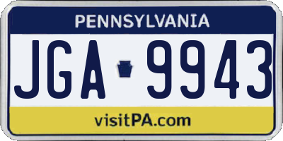 PA license plate JGA9943