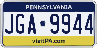 PA license plate JGA9944