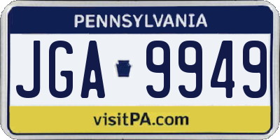 PA license plate JGA9949