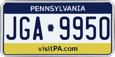 PA license plate JGA9950
