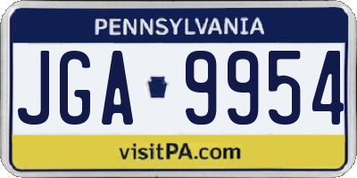 PA license plate JGA9954