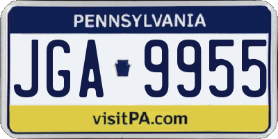 PA license plate JGA9955