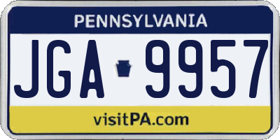 PA license plate JGA9957