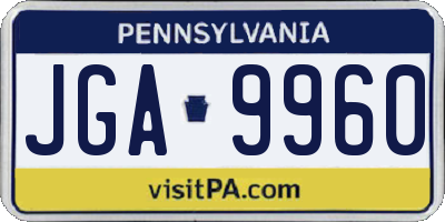 PA license plate JGA9960