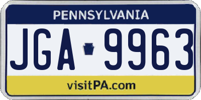 PA license plate JGA9963