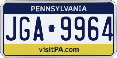 PA license plate JGA9964