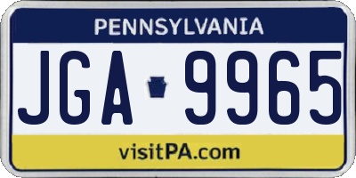 PA license plate JGA9965