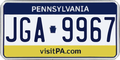 PA license plate JGA9967