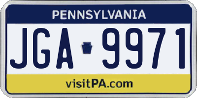 PA license plate JGA9971
