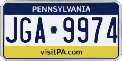 PA license plate JGA9974