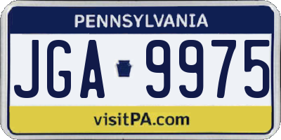PA license plate JGA9975