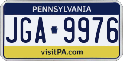 PA license plate JGA9976