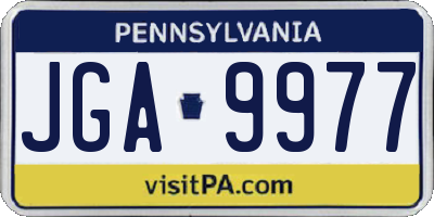 PA license plate JGA9977