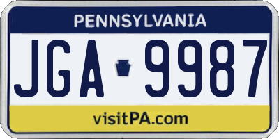 PA license plate JGA9987
