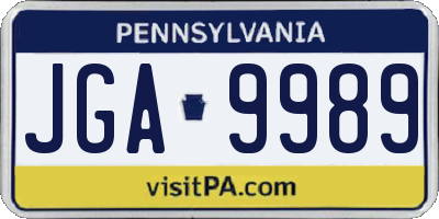 PA license plate JGA9989
