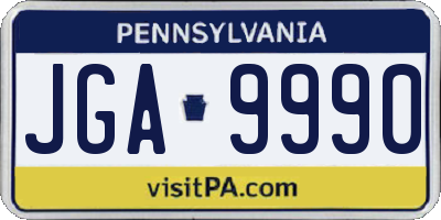 PA license plate JGA9990