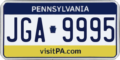 PA license plate JGA9995