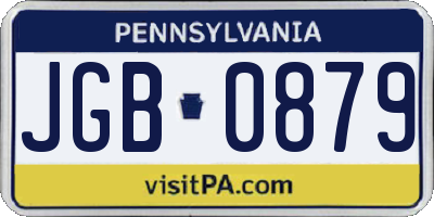 PA license plate JGB0879