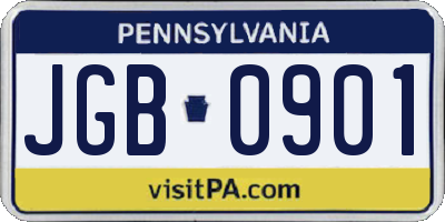PA license plate JGB0901