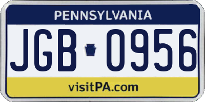 PA license plate JGB0956