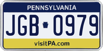 PA license plate JGB0979
