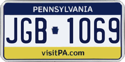 PA license plate JGB1069
