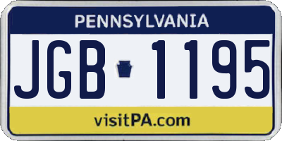 PA license plate JGB1195