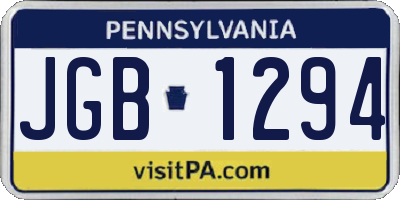 PA license plate JGB1294