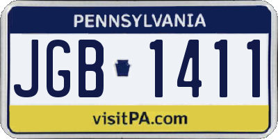 PA license plate JGB1411