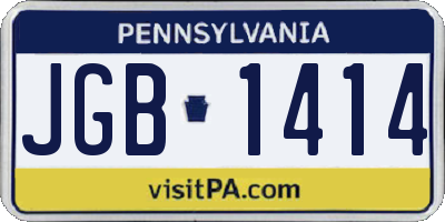 PA license plate JGB1414