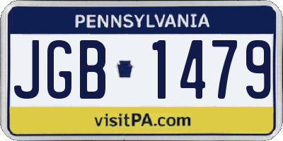 PA license plate JGB1479