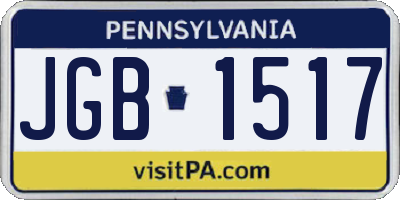 PA license plate JGB1517