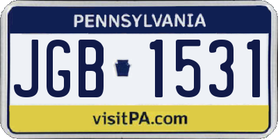 PA license plate JGB1531