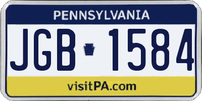 PA license plate JGB1584