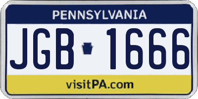 PA license plate JGB1666