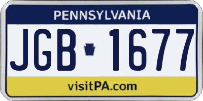 PA license plate JGB1677