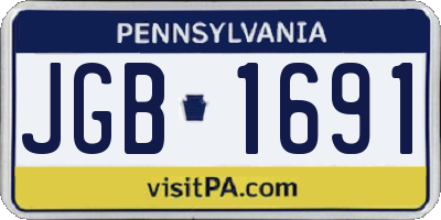 PA license plate JGB1691