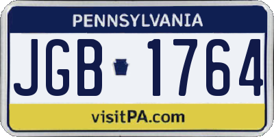 PA license plate JGB1764