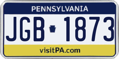 PA license plate JGB1873