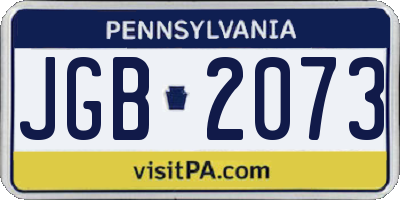 PA license plate JGB2073