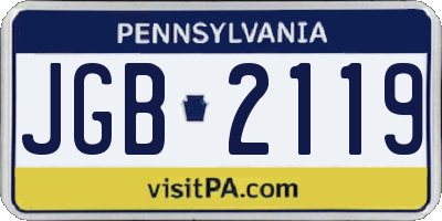 PA license plate JGB2119