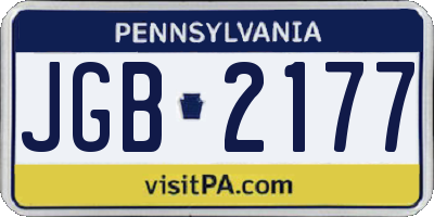 PA license plate JGB2177
