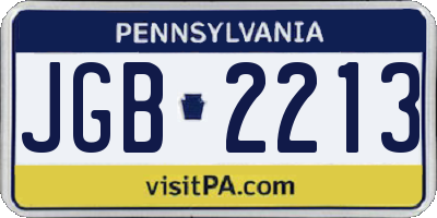 PA license plate JGB2213