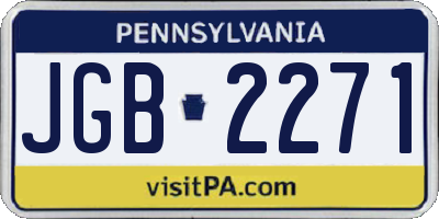PA license plate JGB2271